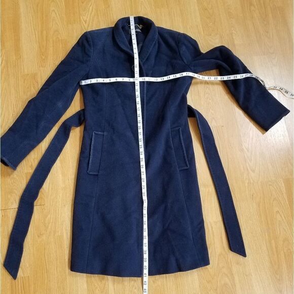 ELLEN TRACY Belted Wool Blend Stand Collar Coat - Picture 6 of 8